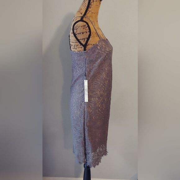 NWT Susana Monaco Lace Mini Dress Sz 4 Pigeon Gray - Picture 2 of 11